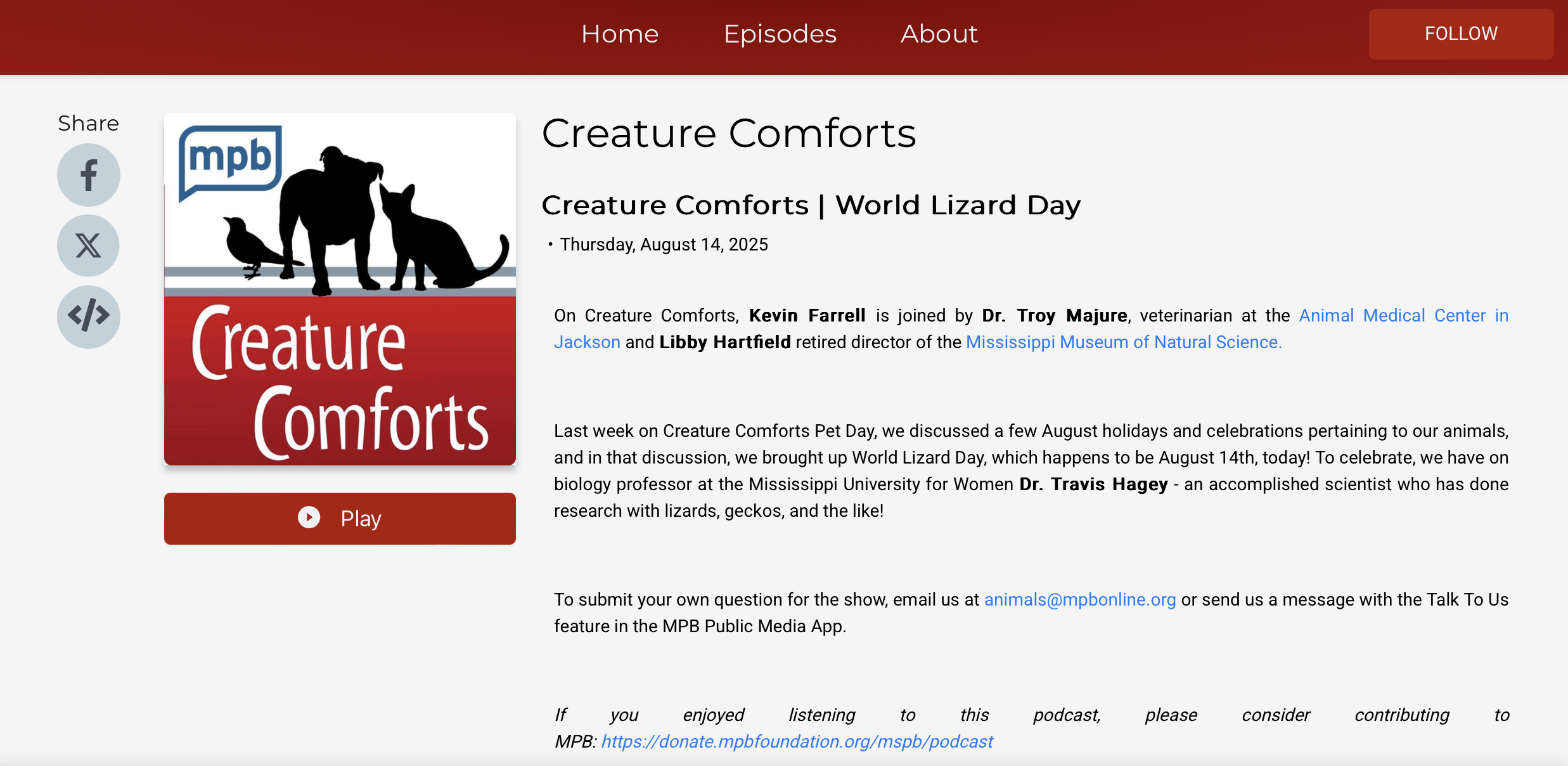 World Lizard Day Interview on MPB - HAGEY LAB